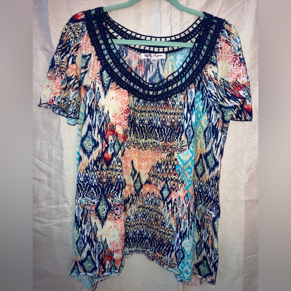 Women’s Inspire Blouse Size XL Multicolor Pattern